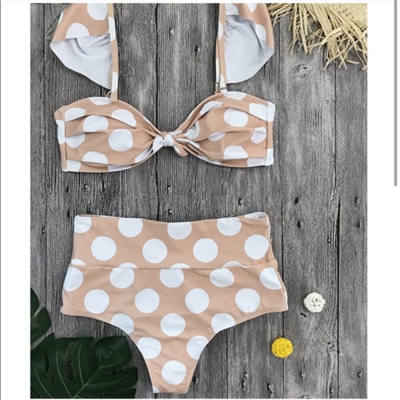 Polka Dot High Waist Bikini Set - Picture 2 of 5